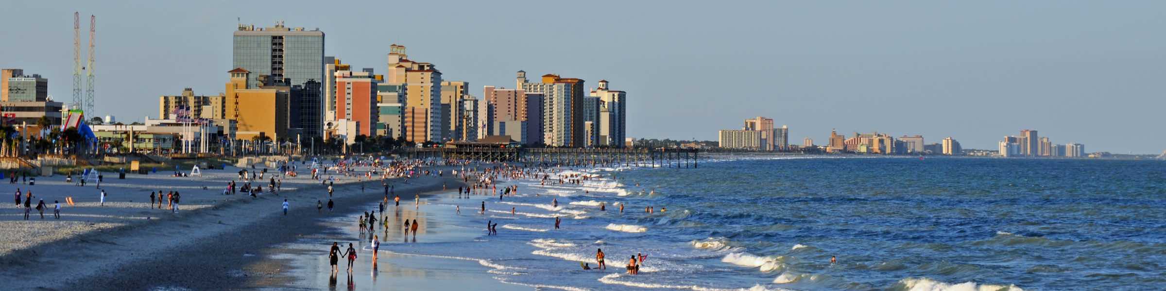 Swimmers and vacationers at Myrtle Beach